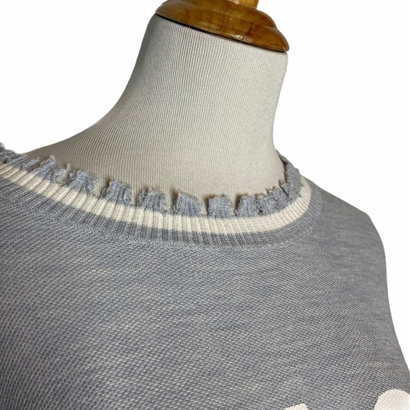 Caryn Vallone Blue/White “Beach” Fringe Sweater XS - Picture 6 of 16